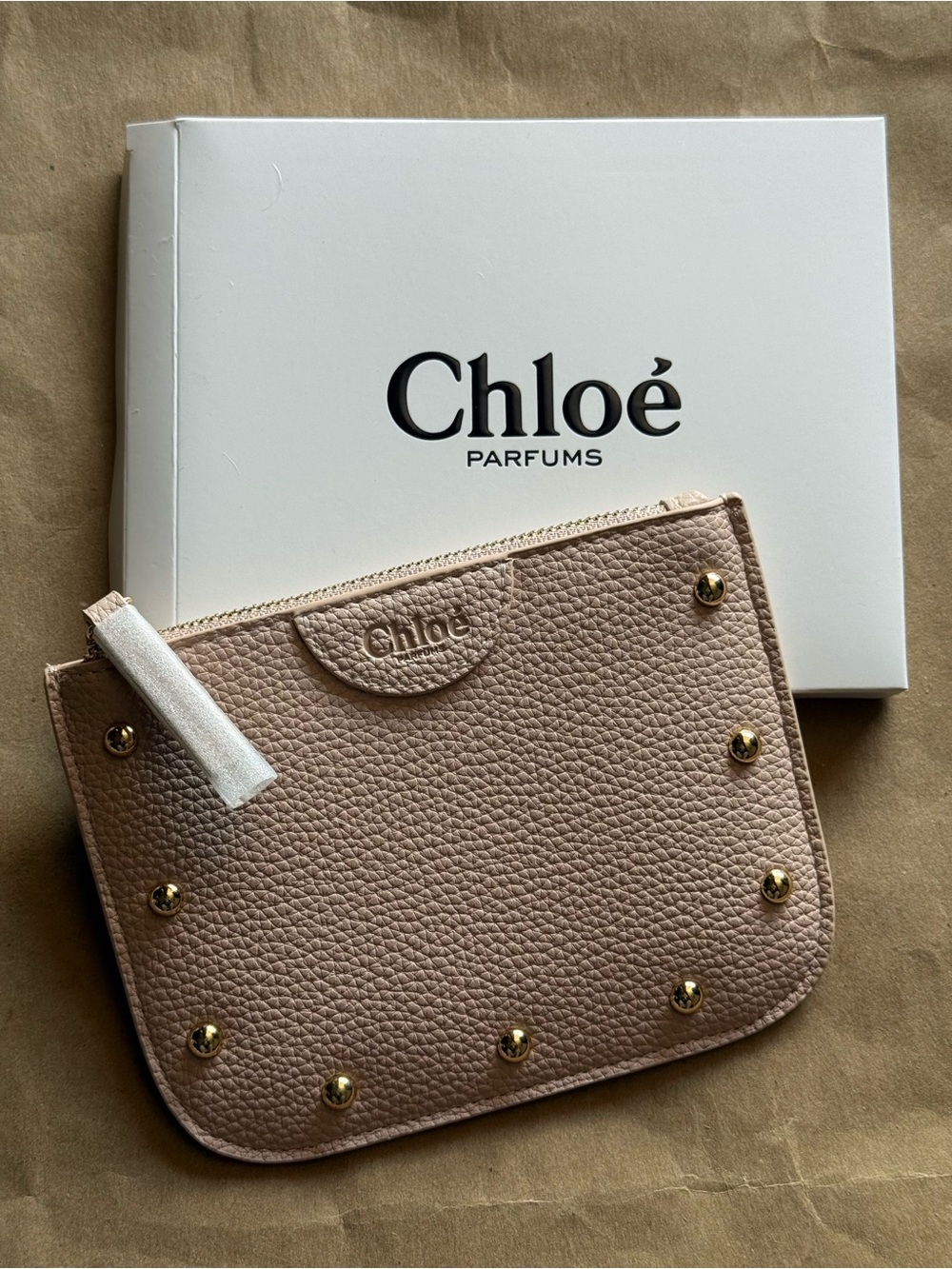 Chloé Parfums Leather Zip Pouch
